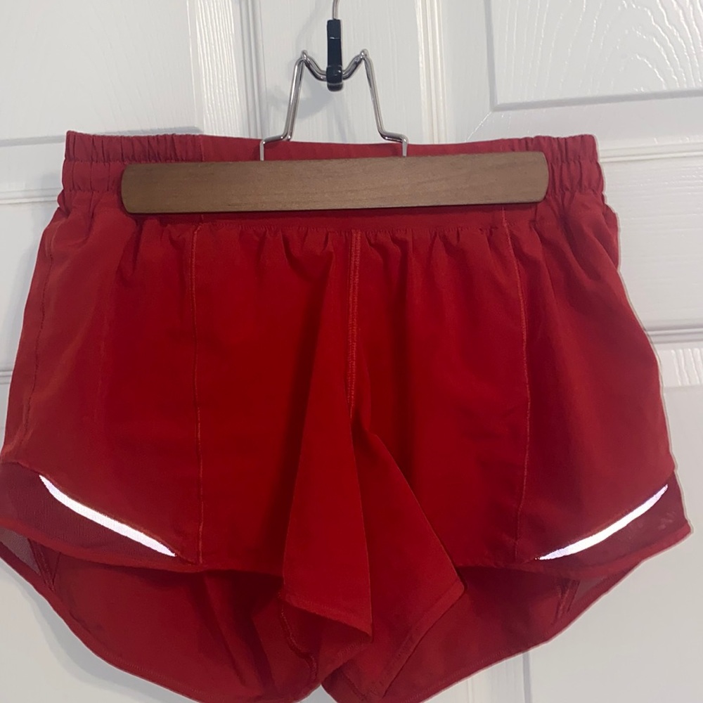 Lululemon Dark Red Hotty Hot Shorts 4 inch Size 6